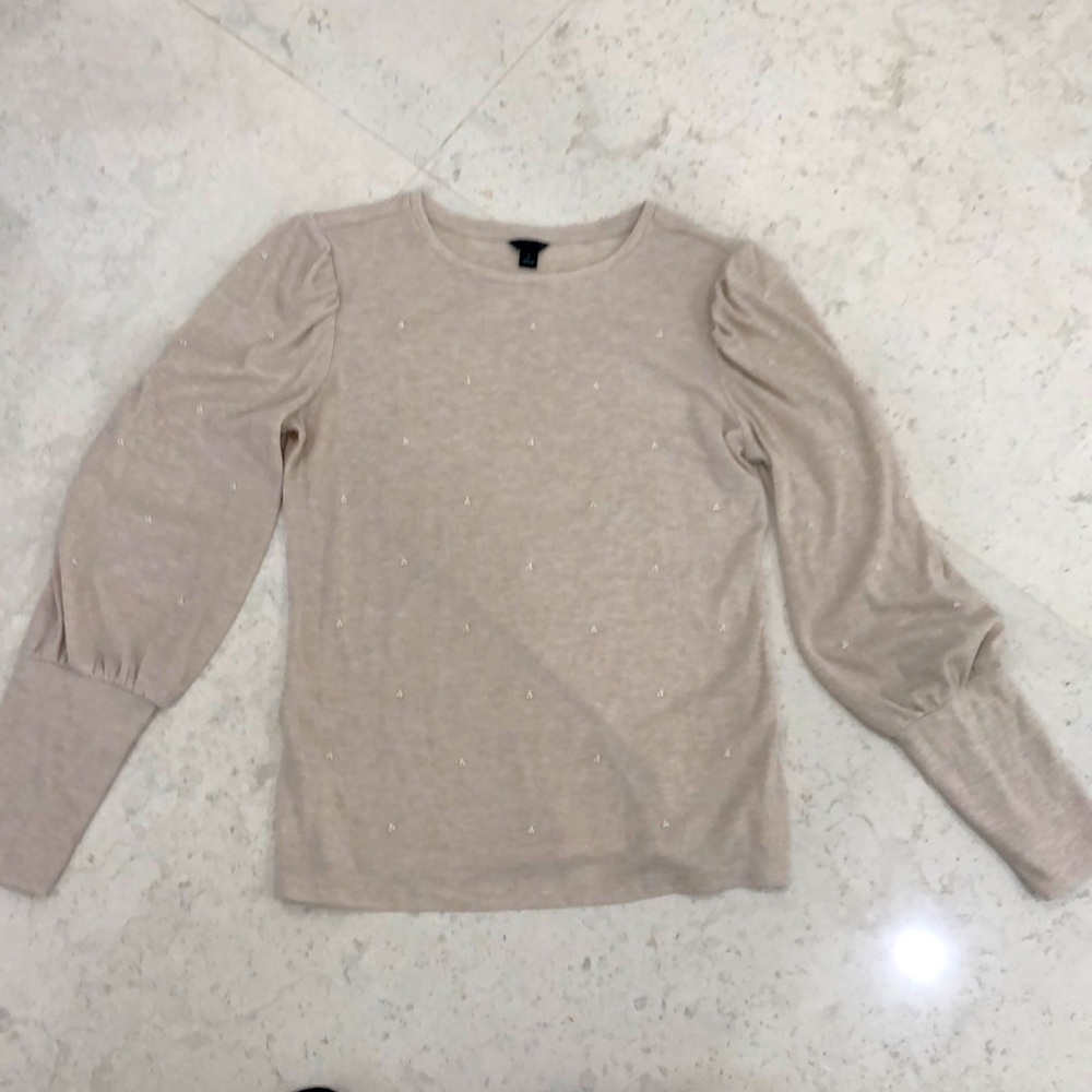 Ann Taylor pearl detail shirt